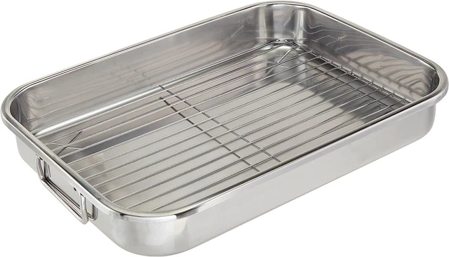 ExcelSteel 594 Roasting Pan, Stainless 16.5",