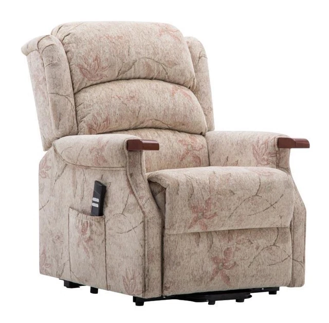 The Leicester Dual Motor Riser Recliner Lift Chair in Bouquet Beige Refurbished