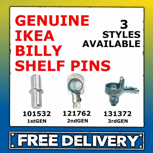 IKEA BILLY SHELF SUPPORTS PINS PEGS FIXINGS All 3 styles in stock