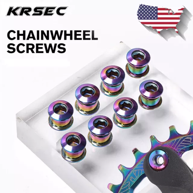 KRSEC 4/5PCS MTB Road Bike Single Double Triple Chainring Bolts Chainwheel Screw