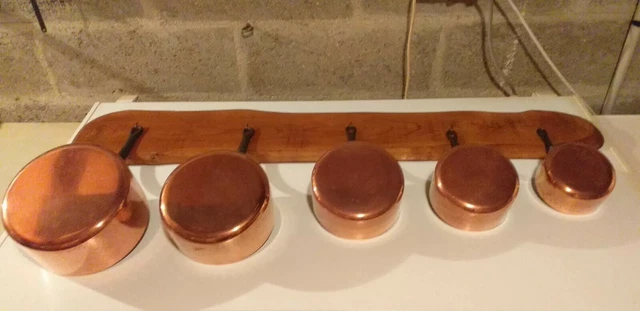 Dînette Ancienne 4 Casseroles Métal Et Bois - France, Vers 1920 (occasion)