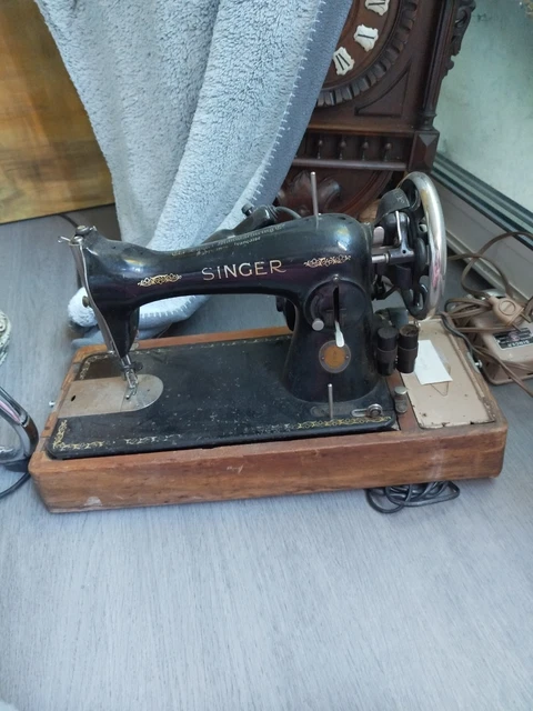 Ancienne Machine à Coudre SINGER 169-169B électronique, Socle Bois SIMANCO, Pour Pièces