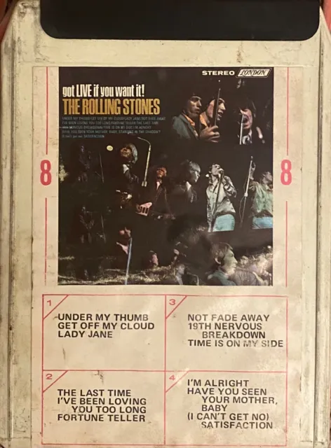 THE ROLLING STONES - Got Live If You Want It STEREO 8 USA 8-Track Cartridge