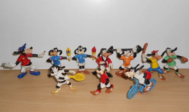 Vintage Complete Set Figure Figurine Walt Disney SPORT GOOFY Bully 80's