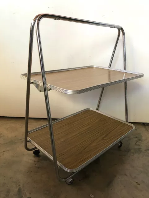 Vintage Folding Hostess Serving/ Drinks Trolley - 1970s