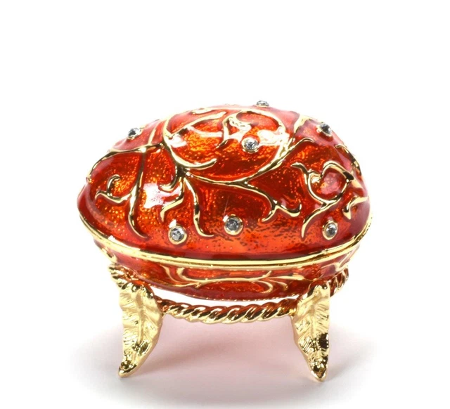 Œufs Décoratifs En Verre Rouge Et Doré – Lot De 6, Style Fabergé – Dimensions 3 X 5,3 Cm – Pour Noël, Pâques, Déco Intérieure - 8