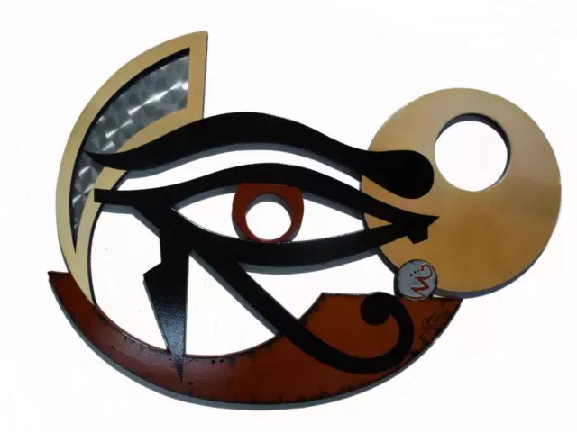 Unique Mythical Wood Wall Sculpture - The Eye of Horus - Egyptian Art