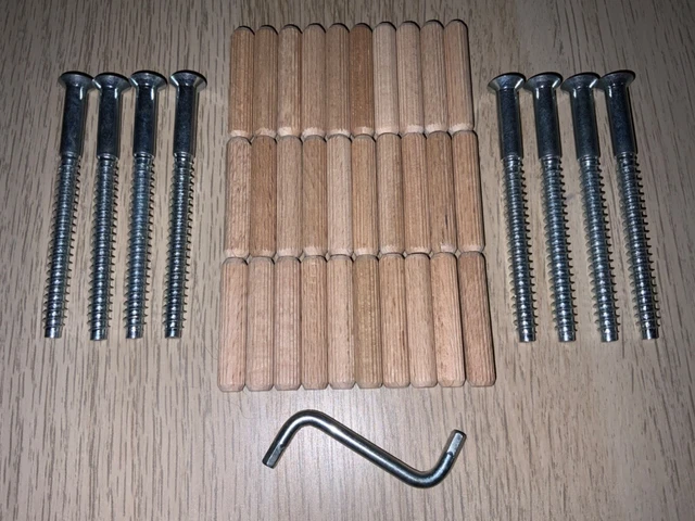 IKEA EXPEDIT Hardware Kit for 2x4 Shelf - 8 Screws 104323 & 30 Dowels 101352