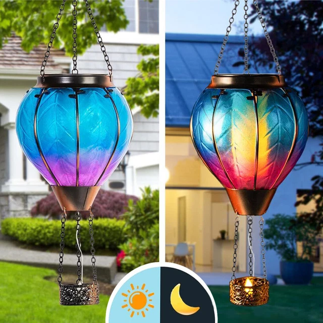 Heißluftballon Solar Laterne - LED Solarlampe Zum Aufhängen Garten