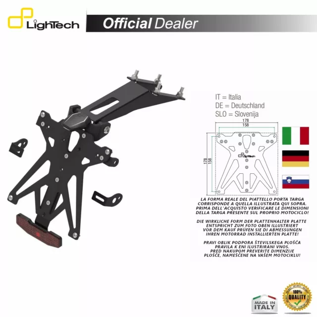 Lightech A1 Portatarga Completo Regolabile Per Ktm 125 Rc 4T 2017-2019