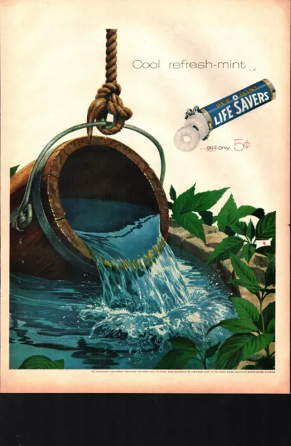 Vintage 1959 Life Savers PEP-O-MINT "Still Only 5 Cents" Original Print Ad  b5