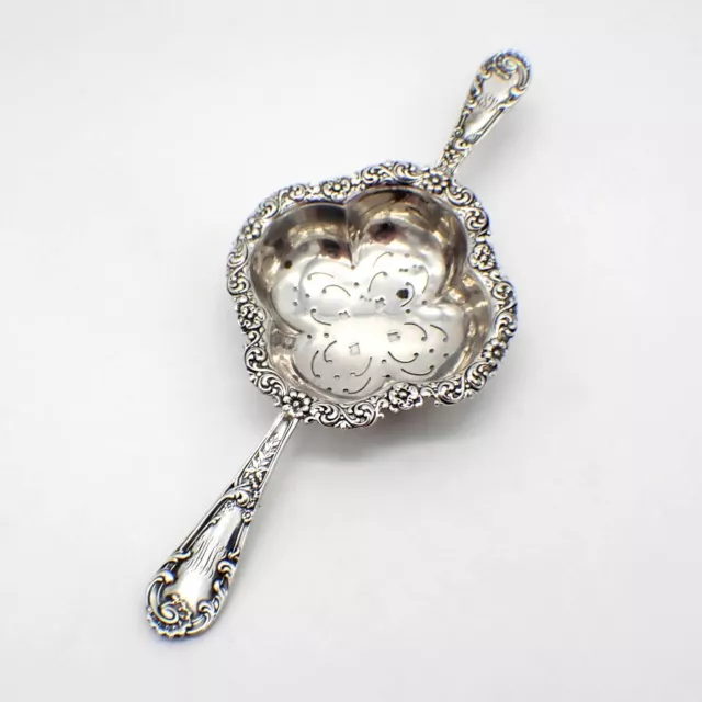 Old Louis XIV Tea Strainer Dominick Haff Sterling Silver Mono SSME 1893