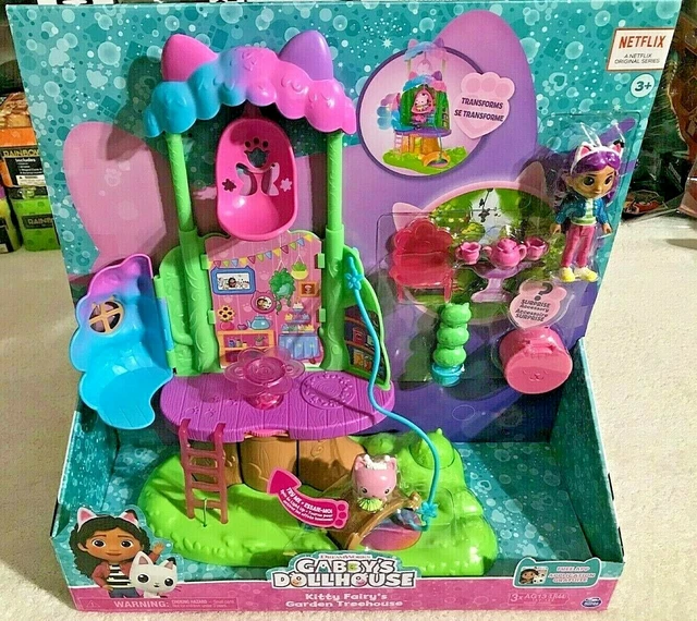GABBY'S DOLLHOUSE TRANSFORMING Garden Treehouse Kitty Fairy Playset