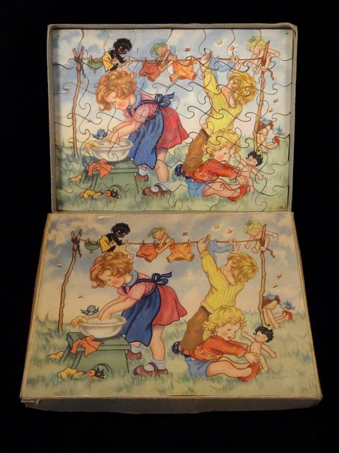 Ancien Puzzle Jeu En Bois Peint - Fin XIXème Siècle - Pièce De Collection