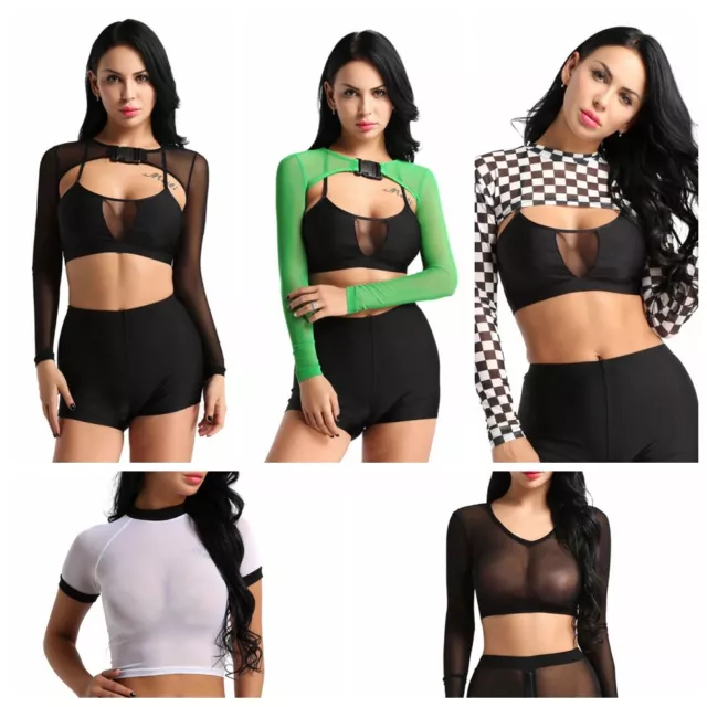 Womens Transparent Lingerie Set Sexy Deep U Crop Top+Booty Panties  Nightwear Femme Exotic Hollow Out Fishnet Apparel : : Clothing,  Shoes & Accessories