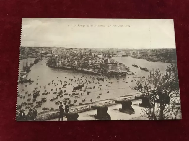 carte postale ancienne malte N 4 la presque ile de la sangle le fort saint ange