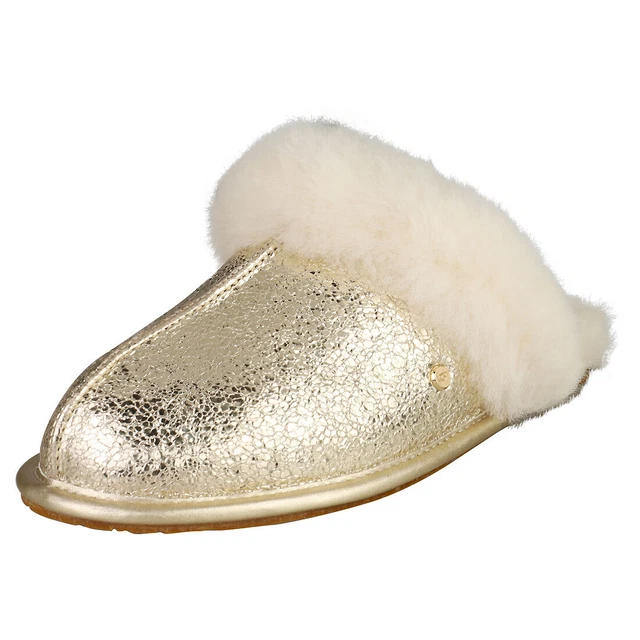 UGG Scuffette Ii Metallic Sparkle Womens Soft Gold Slippers Shoes