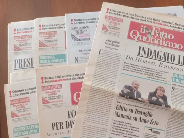 Il Fatto Quotidiano Blocco primi 5 numeri (n.1-n.5)  più altri 4