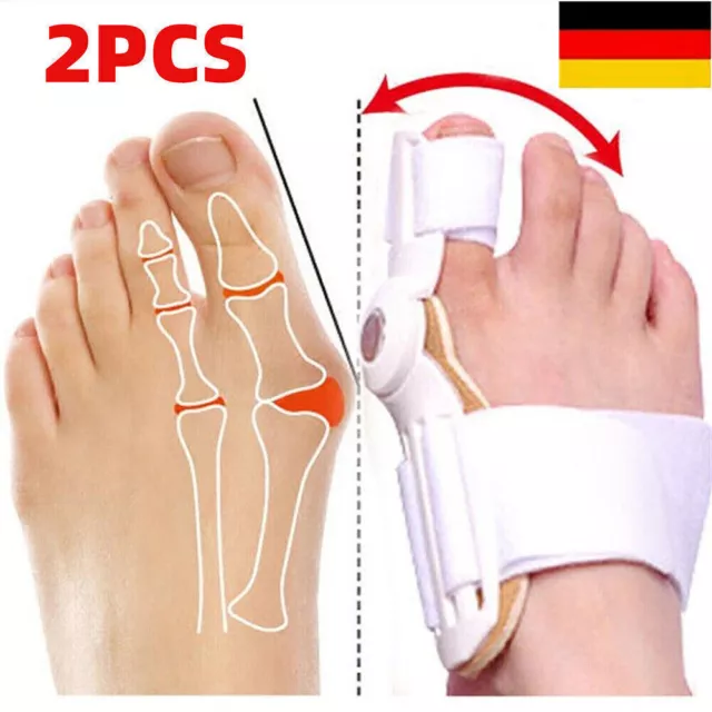 2x  Zehenspreizer Zehen-Korrektur Ballenschutz Schiene Hallux Valgus Bandage Fuß