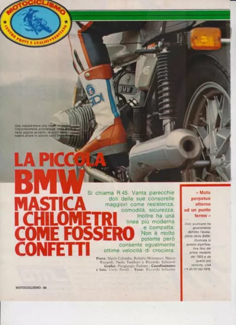 advertising Pubblicità TEST MOTO BMW R 45  1979-MAXIMOTO MOTOTEDESCHE MOTOSPORT