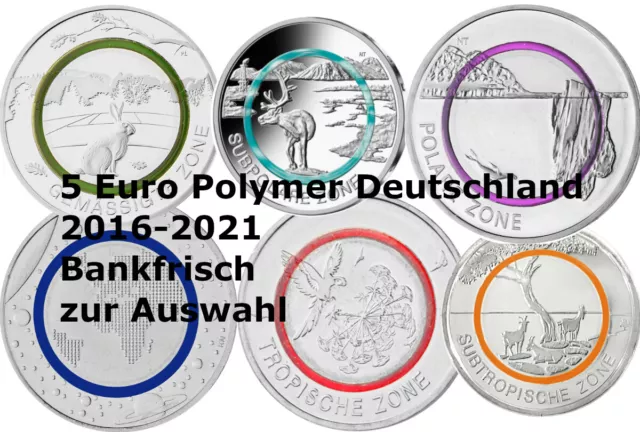 5 Euro Gedenkmünze Deutschland Klimazonen bfr. bankfrisch zur Auswahl