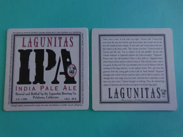 Beer Brewery Coaster ~ LAGUNITAS Brewing IPA ~ Petaluma, CALIFORNIA; Tegistology