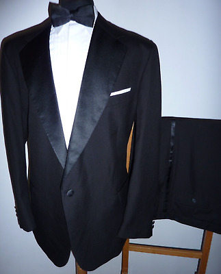 Eves & Taylor Tuxedo Suit Black Dinner Evening Jacket 52 R Trousers W 44 L 29