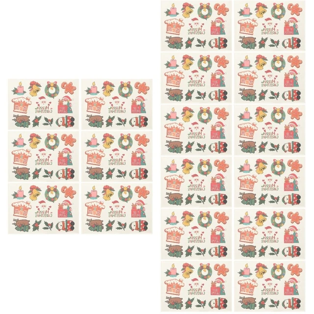 18 Sheets Autocollants De Transfert Atmosphère Noël Enfant Visage