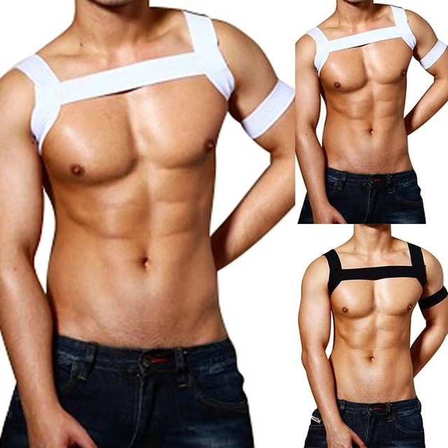 Cou Élastique Bretelles Épaule Poitrine Harnais Club Ceinture Polyamide Tissu