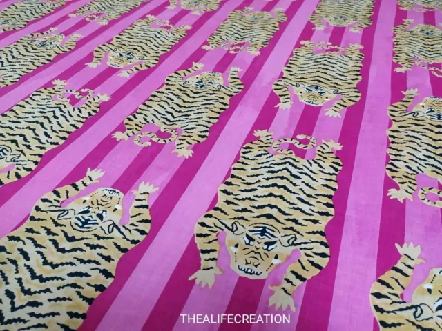Robes d'été en tissu léger 100% coton imprimé tigre tibétain
