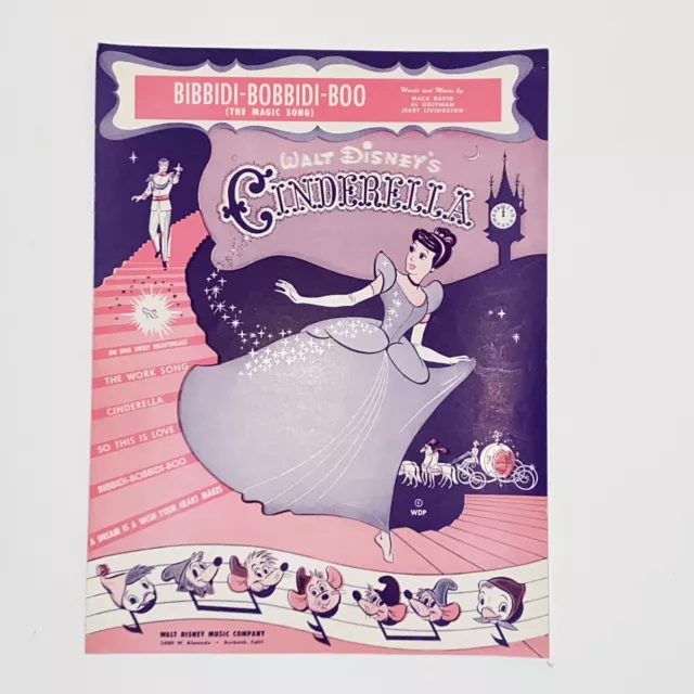 Vintage 1949 Bibbidi Bobbidi Boo Sheet Music from Walt Disney's Cindarella