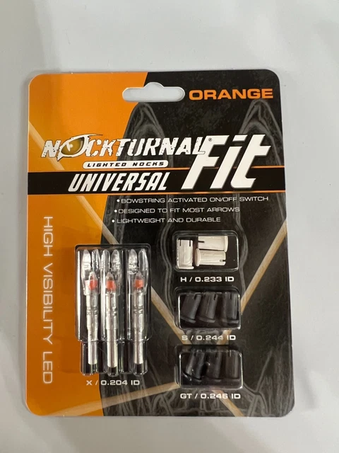 Nockturnal "FIT" Universal Size - Orange - Lighted Nock - 3 Pack - NT-315