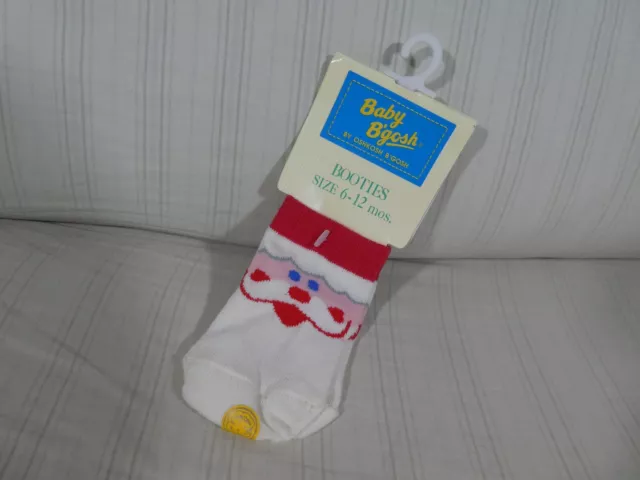 RARE Vintage Baby B'gosh BOOTIES 6-12 Month Santa Socks Christmas Oshkosh NEW A1