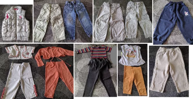 Gros Lot de vêtements fille 24 mois / 2 ans ensemble manteau pantalons