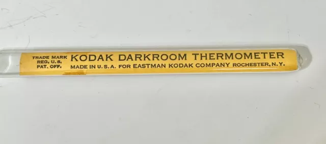 Vintage Kodak Darkroom Thermometer Eastman Rochester NY USA Photo Film Process