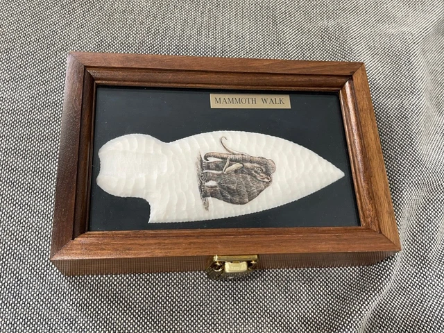 Contemporary Dream Spears Jean Jury Scrimshaw on Resin Mammoth Walk