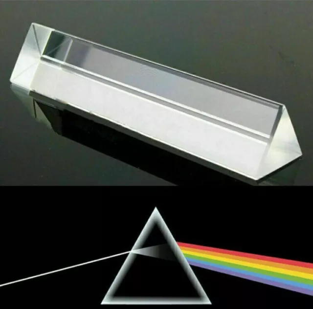 8cm Licht Spektrum optisches Glasprisma Physik Dreiecksprisma Triangular Prisma