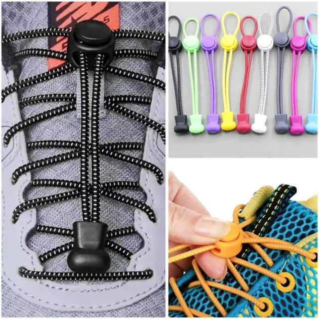 No Tie Elastic Shoe Laces Lock Lace System Shoelaces Sports Kids Adults Elderly