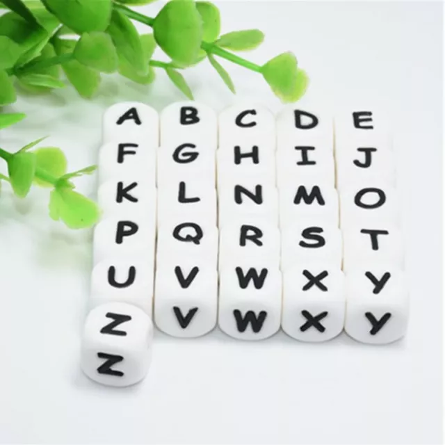 5pcs 12mm DIY Safe silicone letter beads A-Z 3