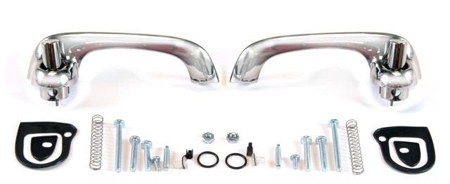 1967-68 Mustang Outside Door Handle Set * Premium Chrome