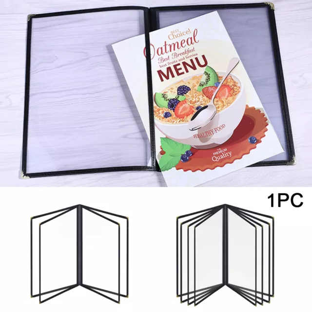 A4 Menu Cover Bar for Restaurant Display Book 2 4 8 Pages Cafe Corner Protection