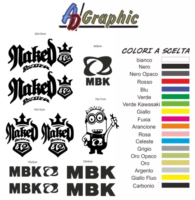 kit adesivi adesivo Stickers decal sticker compatibile con mbk booster naked