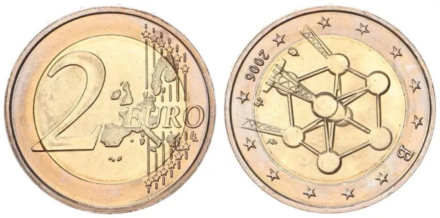 Bélgica 2 Fehlprägung: Atonium, Stempeldrehung 110° A Derecho 105513