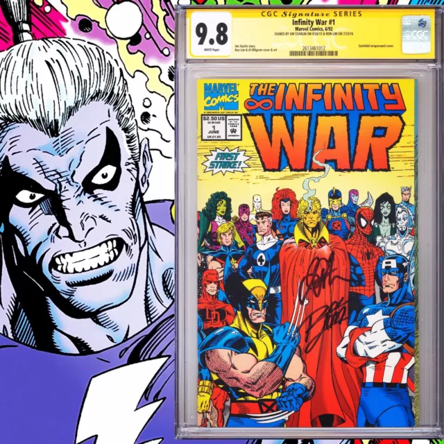 CGC 9.8 SS Infinity War #1 signed by Jim Starlin & Ron Lim Avengers X-Men FF