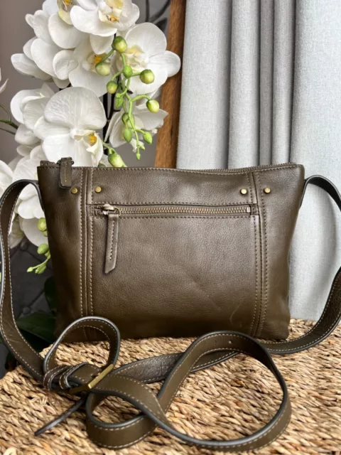 Marks and Spencer khaki leather shoulder crossbody bag Handbag