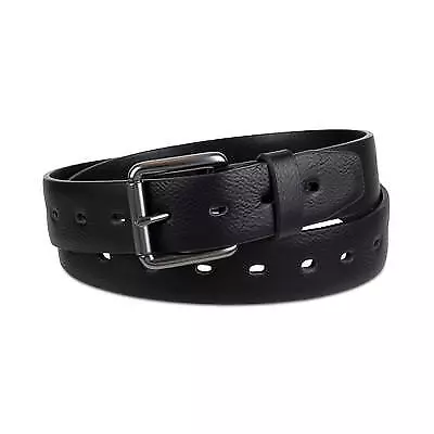 Levis Mens Faux Leather Perforated Belt Black Medium 34 36