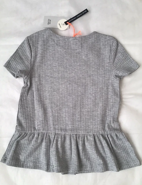 Set di peplum a costine principessa grigio River Island età 3-4 anni nuovo con etichette 6