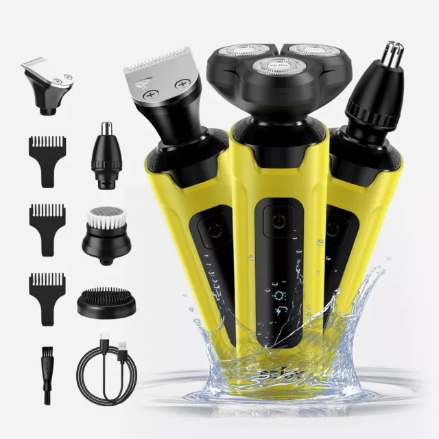 5in1 Electric Shaver for Men Nose Hair Trimmer IPX7 Rechargeable Hair Clippers