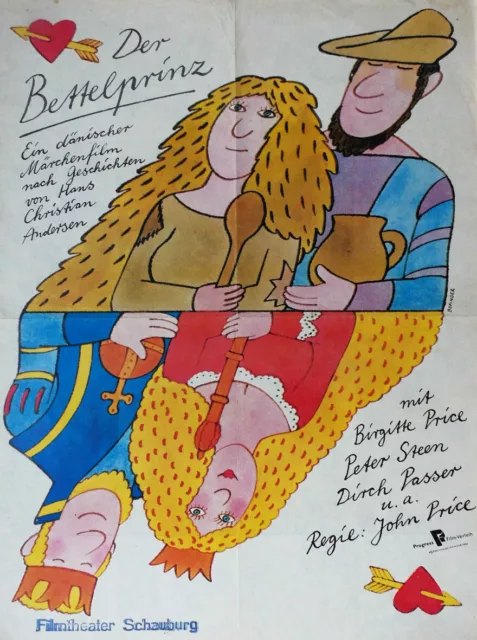 Bofinger Grafik  Film Bettelprinz Märchen Andersen   Plakat 1982 DDR 59x42 cm