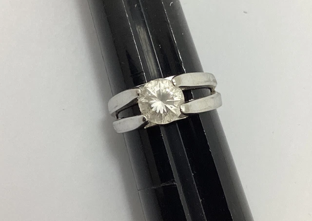 PARK LANE Silvertone Rhinestone Ring size  9-1/5" Vintage